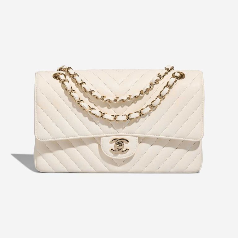 Chanel Timeless Medium Lamb Off White Front | Sell your designer bag