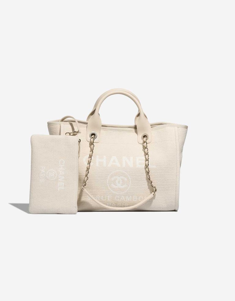 Chanel Deauville Small Canvas Cream Front | Sell your designer bag