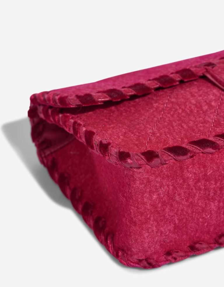 Chanel Timeless Medium Felt / Velvet Raspberry Signs of wear | Sell your designer bag