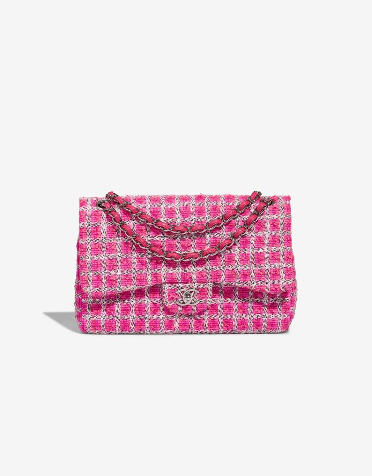 Chanel Timeless Jumbo Tweed Pink / White Front | Sell your designer bag