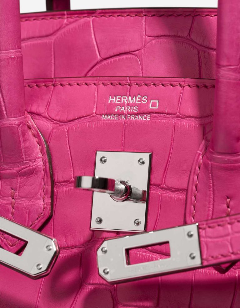 Hermès Birkin 25 Matte Alligator Rose Shocking Logo | Sell your designer bag