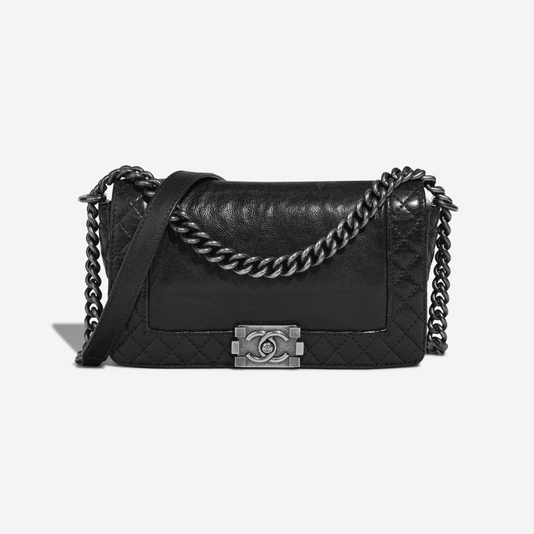 Chanel Boy Old Medium Calf Black Front | Sell your designer bag