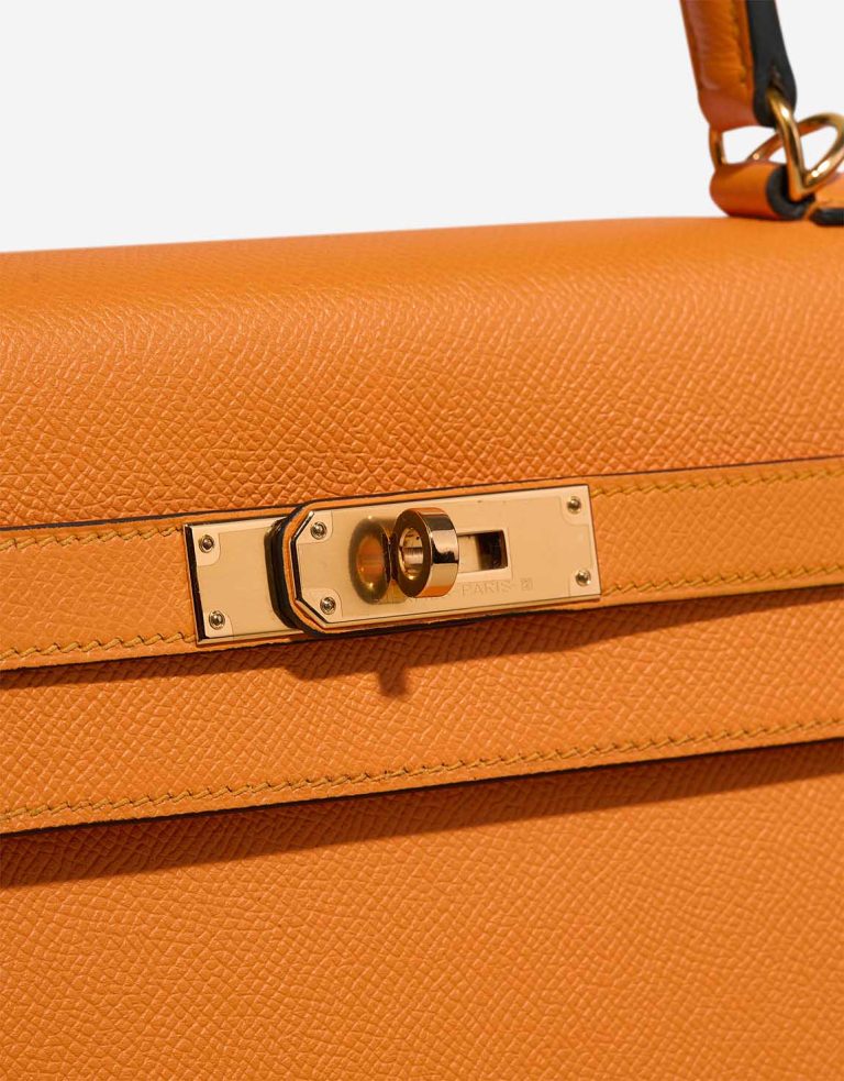 Hermès Kelly 35 Epsom Apricot / Malachite Closing System | Sell your designer bag