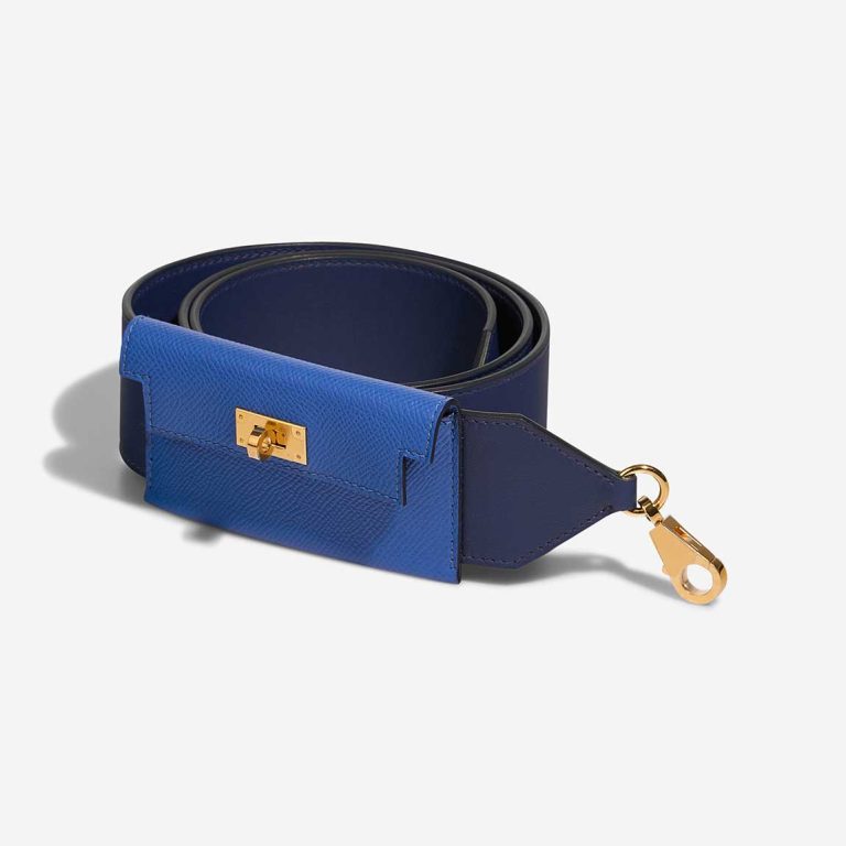 Hermès Kelly Pocket Strap Epsom / Swift Bleu de France / Bleu Saphir Front | Sell your designer bag