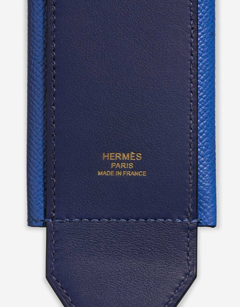Hermès Kelly Pocket Strap Epsom / Swift Bleu de France / Bleu Saphir Logo | Sell your designer bag