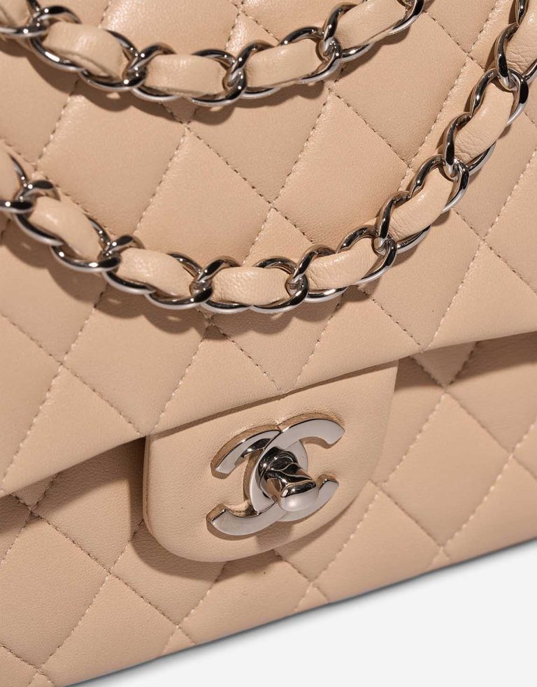 Chanel Timeless Medium Lamb Beige Closing System | Sell your designer bag