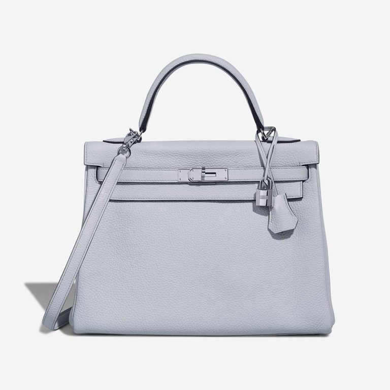 Hermès Kelly 32 Clémence Bleu Pâle Front | Sell your designer bag
