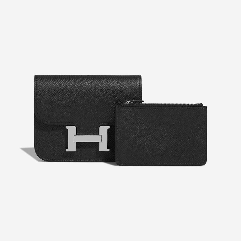 Hermès Constance Slim Wallet Epsom Black Front | Sell your designer bag