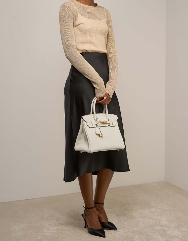 Hermès Birkin 30 Togo Mushroom on Model | Sell your designer bag