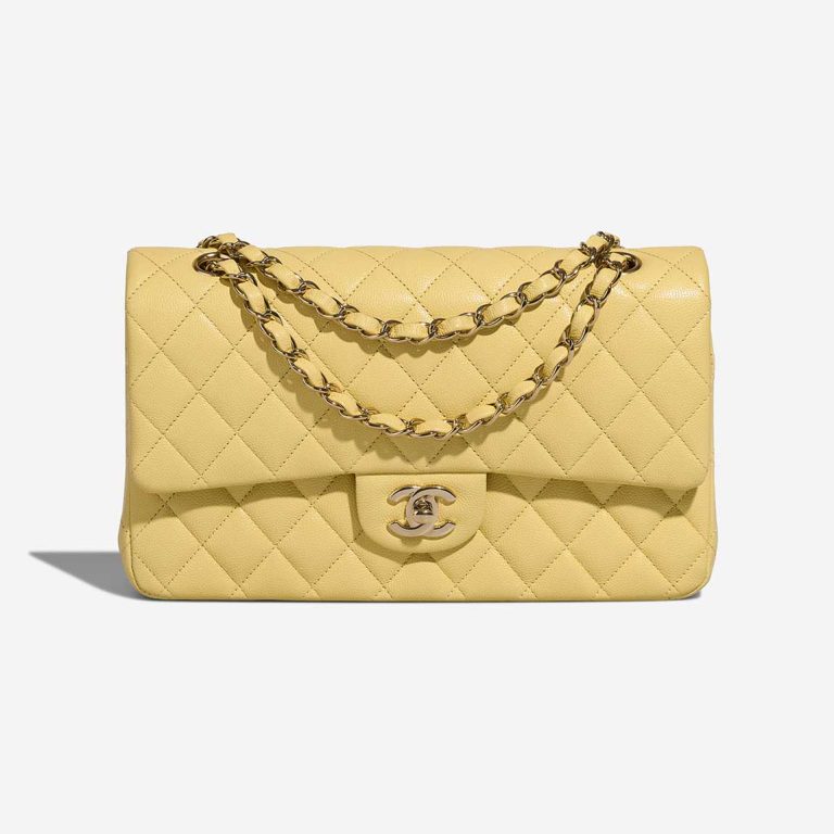 Chanel Timeless Medium Caviar Yellow Front | Sell your designer bag