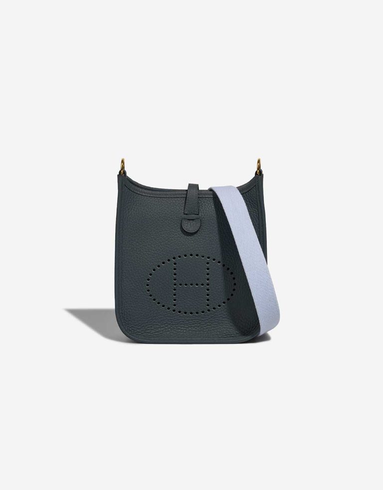 Hermès Evelyne 16 Taurillon Clémence Bleu Orage / Bleu Brume Front | Sell your designer bag