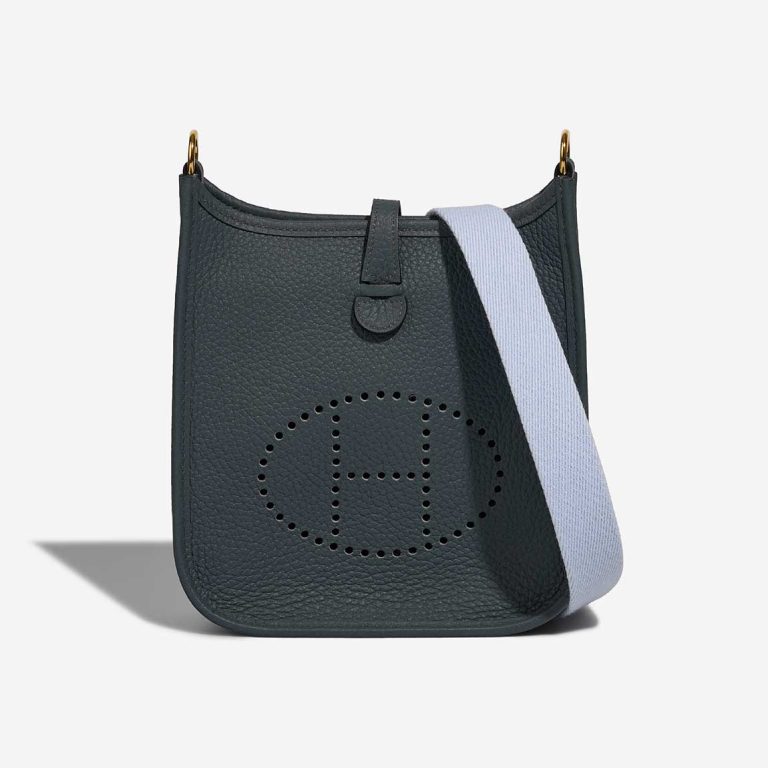 Hermès Evelyne 16 Taurillon Clémence Bleu Orage / Bleu Brume Front | Sell your designer bag