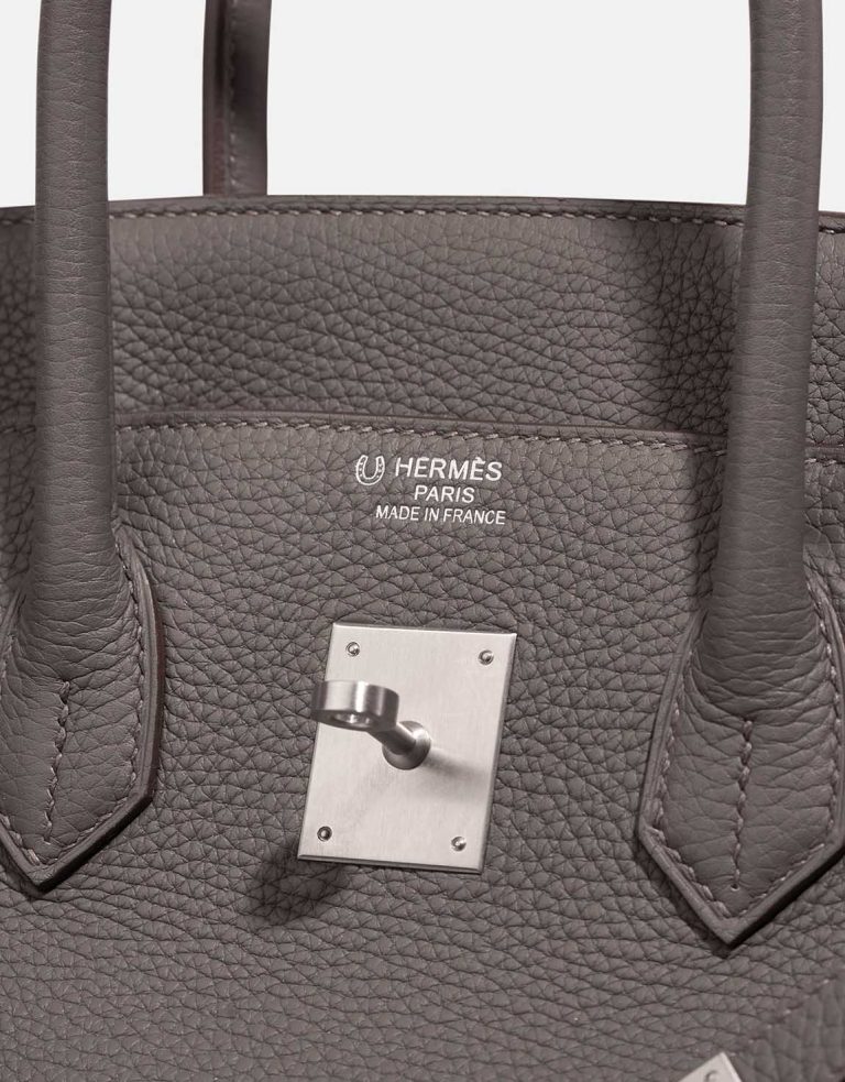 Hermès Birkin HSS 35 Taurillon Clémence Étain / Bleu Brighton Logo | Sell your designer bag