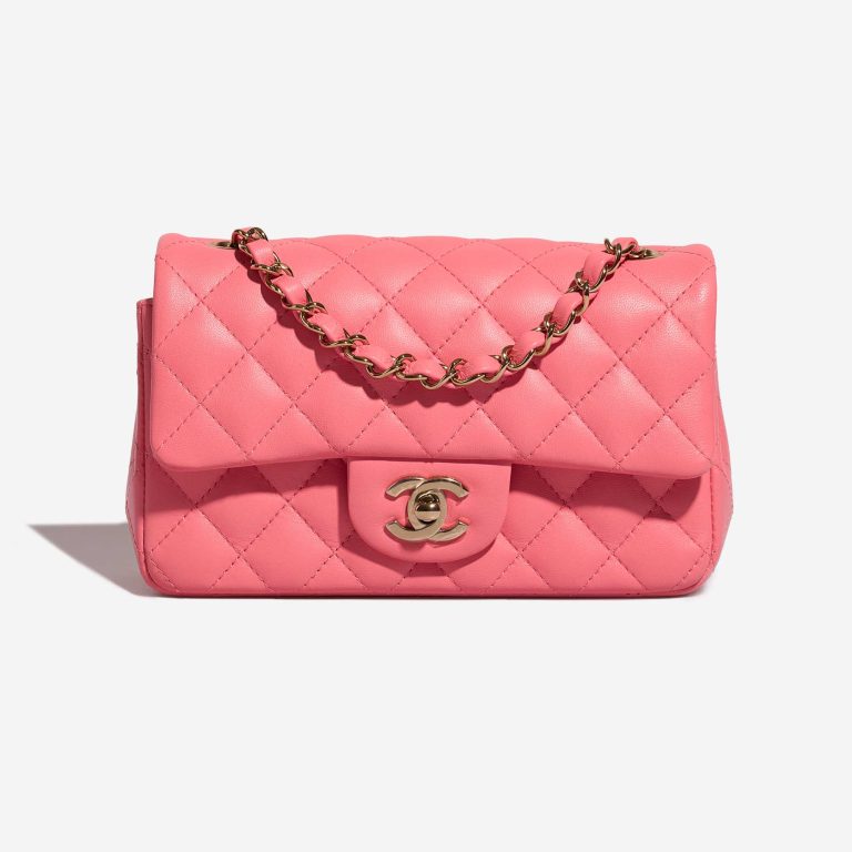 Chanel Timeless Mini Rectangular Lamb Pink Front | Sell your designer bag