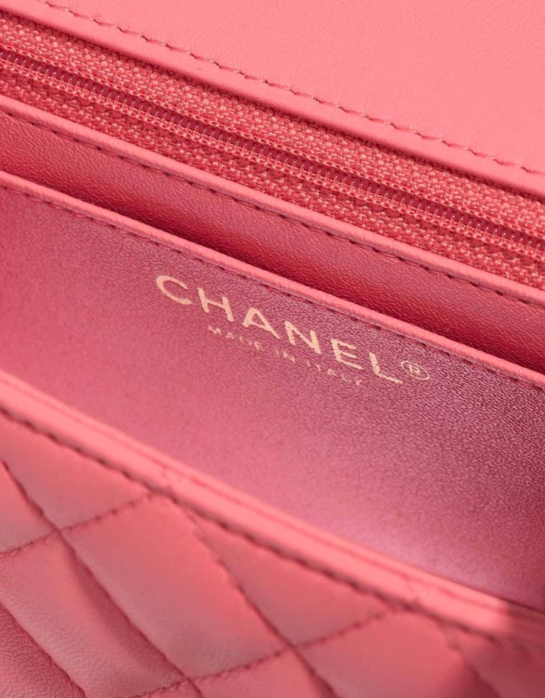 Chanel Timeless Mini Rectangular Lamb Pink Logo | Sell your designer bag