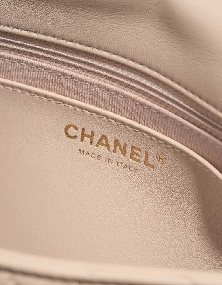 Chanel Flap Bag Medium Lamb Off White Logo | Sell your designer bag