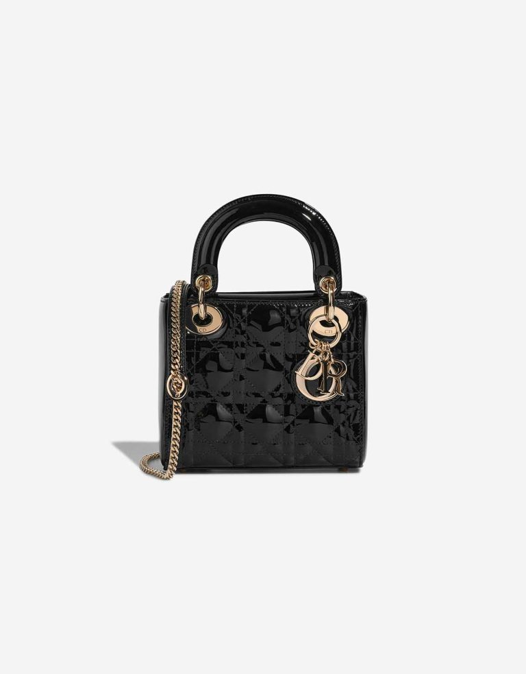 Dior Lady Mini Patent Black Front | Sell your designer bag