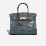 Hermès Birkin 30 Porosus Crocodile Bleu Tempête Front | Sell your designer bag