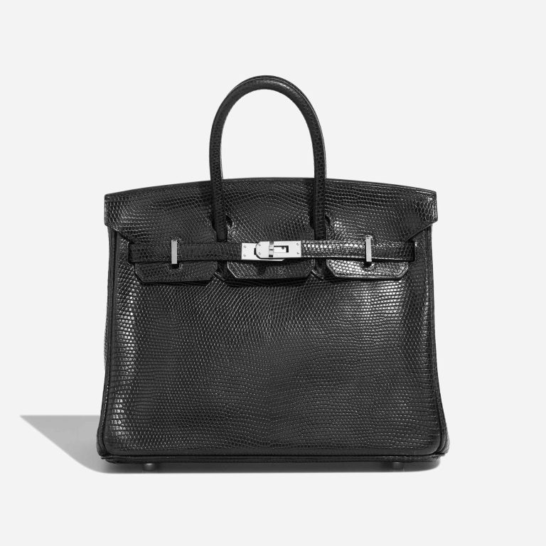 Hermès Birkin 25 Salvator Lizard Black Front | Sell your designer bag