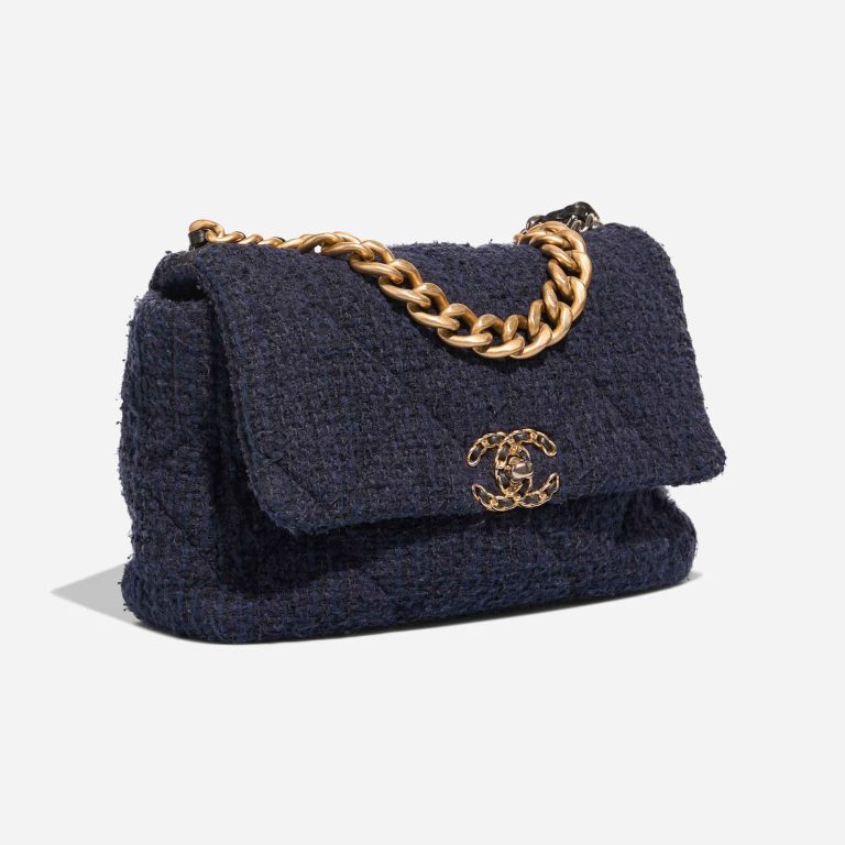 Chanel 19 Flap Bag Tweed / Lamb Dark Blue / Black | Sell your designer bag