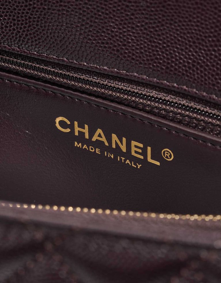 Chanel Timeless Handle Medium Caviar Dark Plum Logo | Sell your designer bag