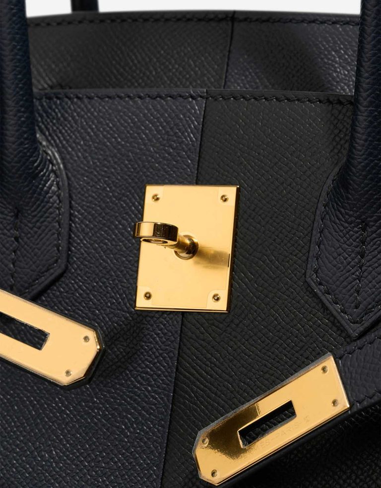 Hermès Birkin 30 Epsom Black / Bleu Indigo / Bleu Frida Logo | Sell your designer bag