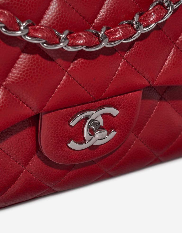 Chanel Timeless Jumbo Caviar Red Closing System | Sell your designer bag