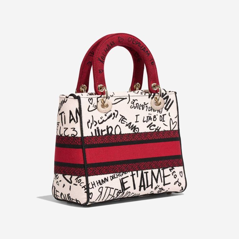 Dior Lady D-Lite Dioramour Graffiti Medium Canvas White / Red / Black | Sell your designer bag