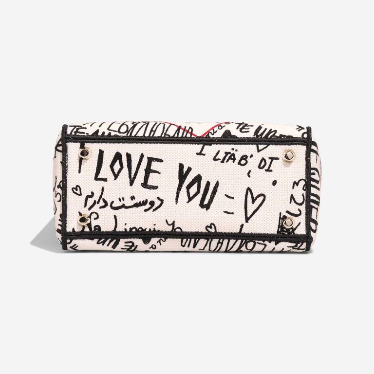 Dior Lady D-Lite Dioramour Graffiti Medium Canvas White / Red / Black | Sell your designer bag