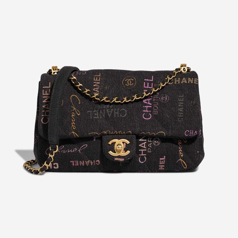 Chanel Timeless Medium Fabric / Denim Multicolour Front | Sell your designer bag