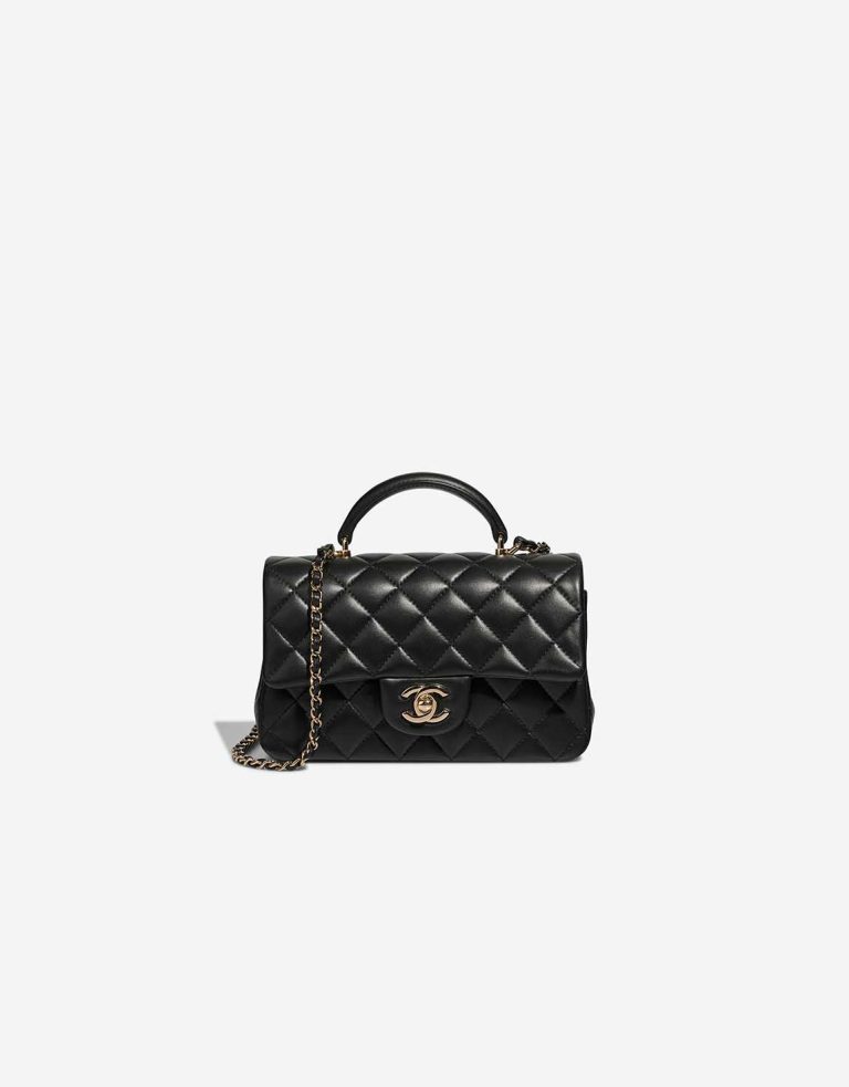 Chanel Timeless Mini Rectangular Lamb Black Front | Sell your designer bag