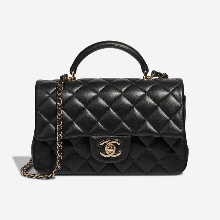 Chanel Timeless Mini Rectangular Lamb Black Front | Sell your designer bag