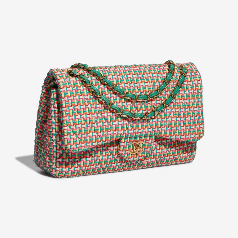 Chanel Timeless Jumbo Tweed Multicolour / Beige / Turquoise / Orange / Neon Pink | Sell your designer bag