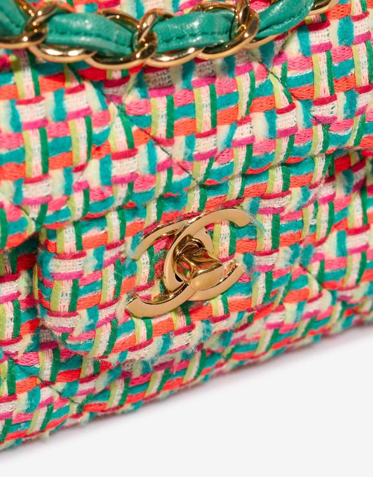 Chanel Timeless Jumbo Tweed Multicolour / Beige / Turquoise / Orange / Neon Pink Closing System | Sell your designer bag