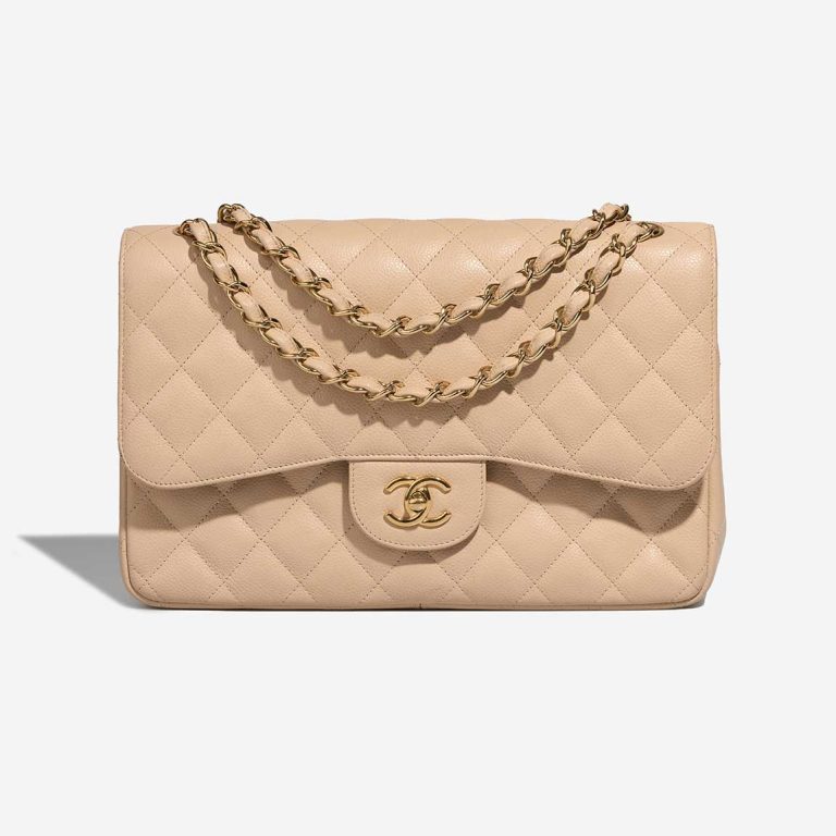 Chanel Timeless Jumbo Caviar Beige Front | Sell your designer bag