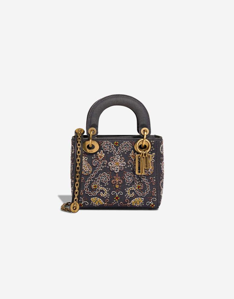 Dior Lady Mini Denim Blue Front | Sell your designer bag