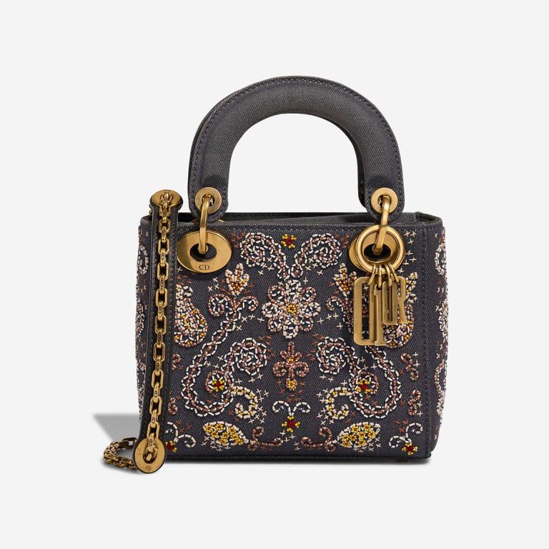 Dior Lady Mini Denim Blue Front | Sell your designer bag