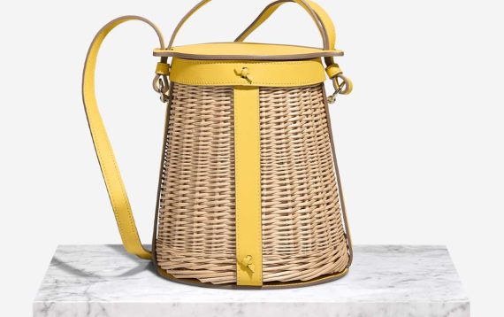 Hermès Toupet Farming Picnic Osier / Swift Jaune de Naples / Beige Front | Sell your designer bag