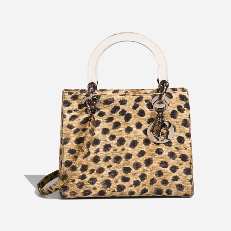 Dior Lady Medium Canvas Black / Brown Front | Vendez votre sac de créateur