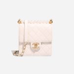 Chanel Timeless Mini Square Lamb Pearl White Front | Sell your designer bag
