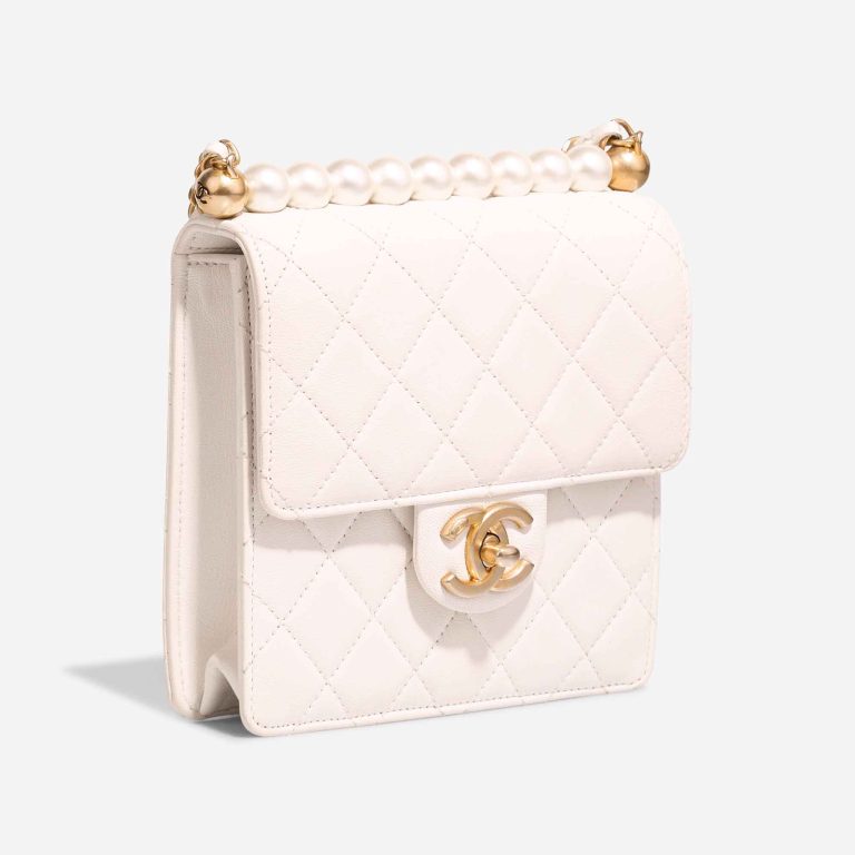Chanel Timeless Mini Square Lamb Pearl White | Sell your designer bag