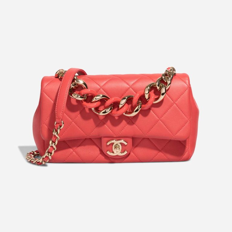 Chanel Timeless Medium Lamb Coral Red Front | Sell your designer bag
