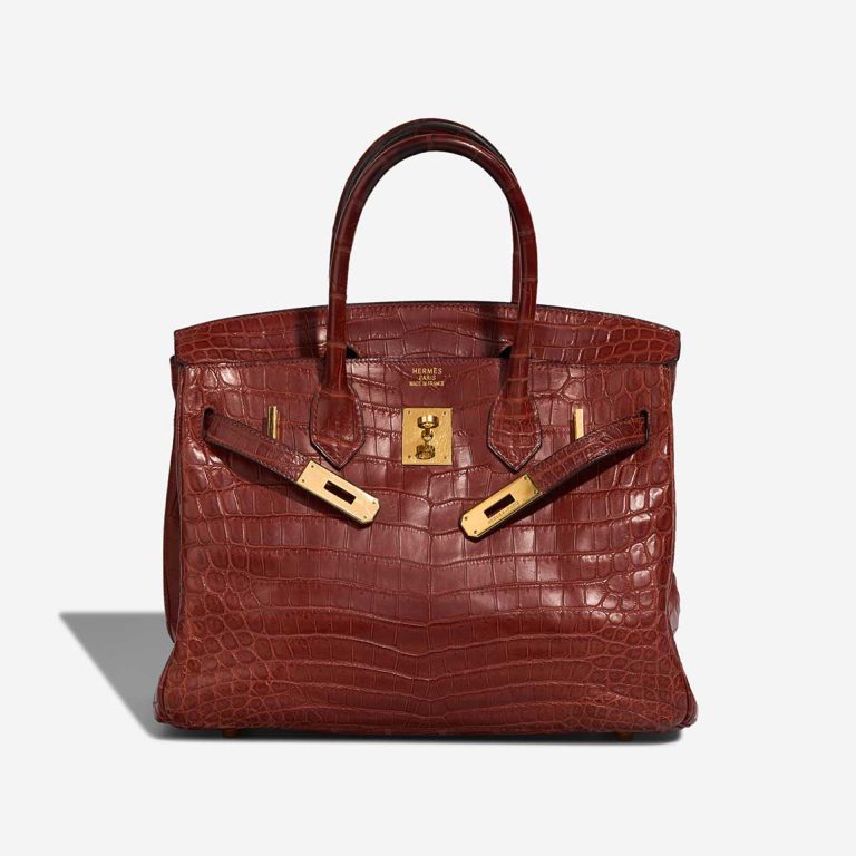 Pre-owned Hermès bag Birkin 30 Niloticus Crocodile Étrusque Brown, Red | Sell your designer bag on Saclab.com