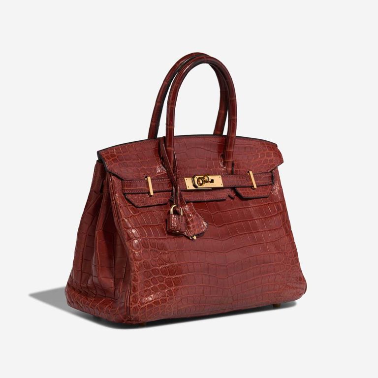 Pre-owned Hermès bag Birkin 30 Niloticus Crocodile Étrusque Brown, Red | Sell your designer bag on Saclab.com