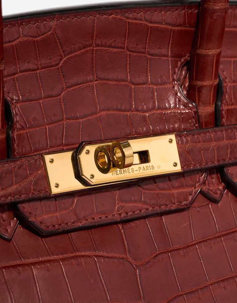 Pre-owned Hermès bag Birkin 30 Niloticus Crocodile Étrusque Brown, Red | Sell your designer bag on Saclab.com