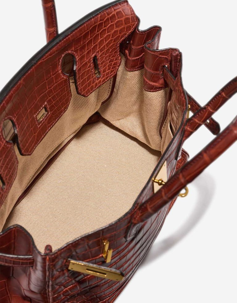 Pre-owned Hermès bag Birkin 30 Niloticus Crocodile Étrusque Brown, Red | Sell your designer bag on Saclab.com