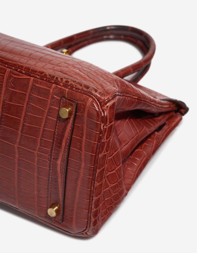 Pre-owned Hermès bag Birkin 30 Niloticus Crocodile Étrusque Brown, Red | Sell your designer bag on Saclab.com