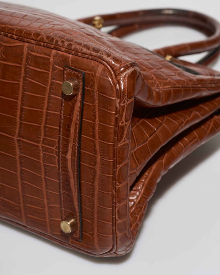 Pre-owned Hermès bag Birkin 30 Niloticus Crocodile Étrusque Brown, Red | Sell your designer bag on Saclab.com