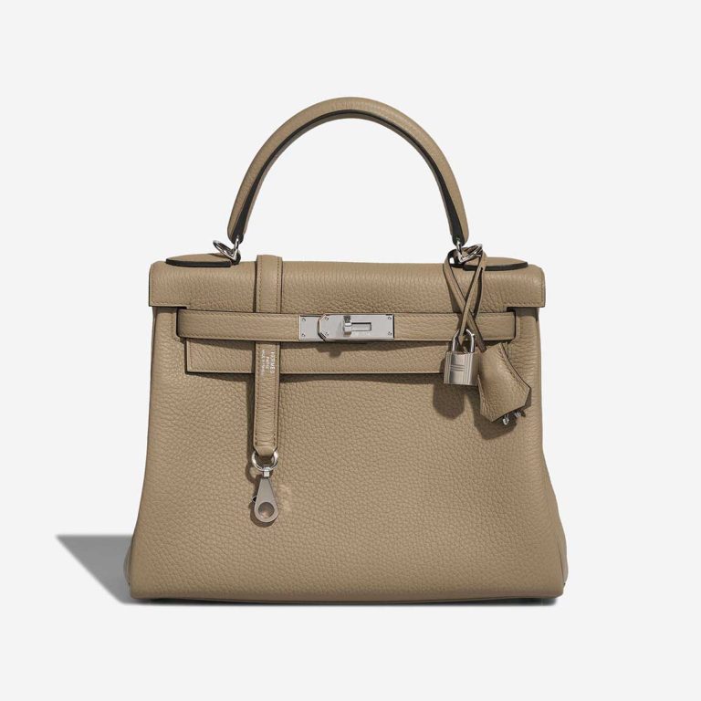 Hermès Kelly 28 Taurillon Clémence Beige Marfa Front | Sell your designer bag