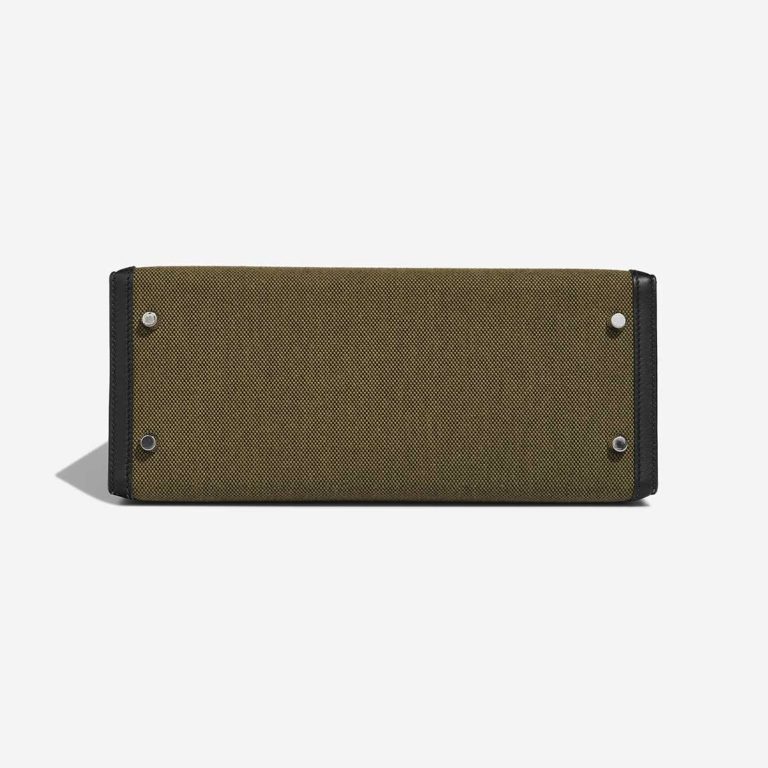 Hermes Kelly 28 Swift / Toile H Black / Vert Militaire  | Sell your designer bag
